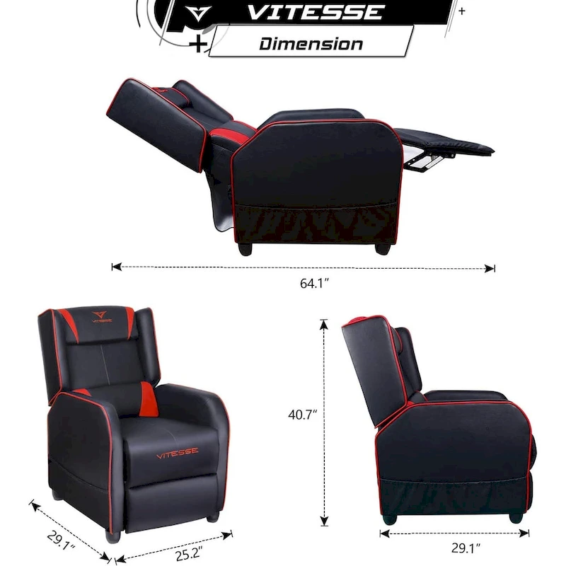 BOSSIN Gaming Recliner Chair Racing Style High Back Chair Living Room Recliners Theater Seating