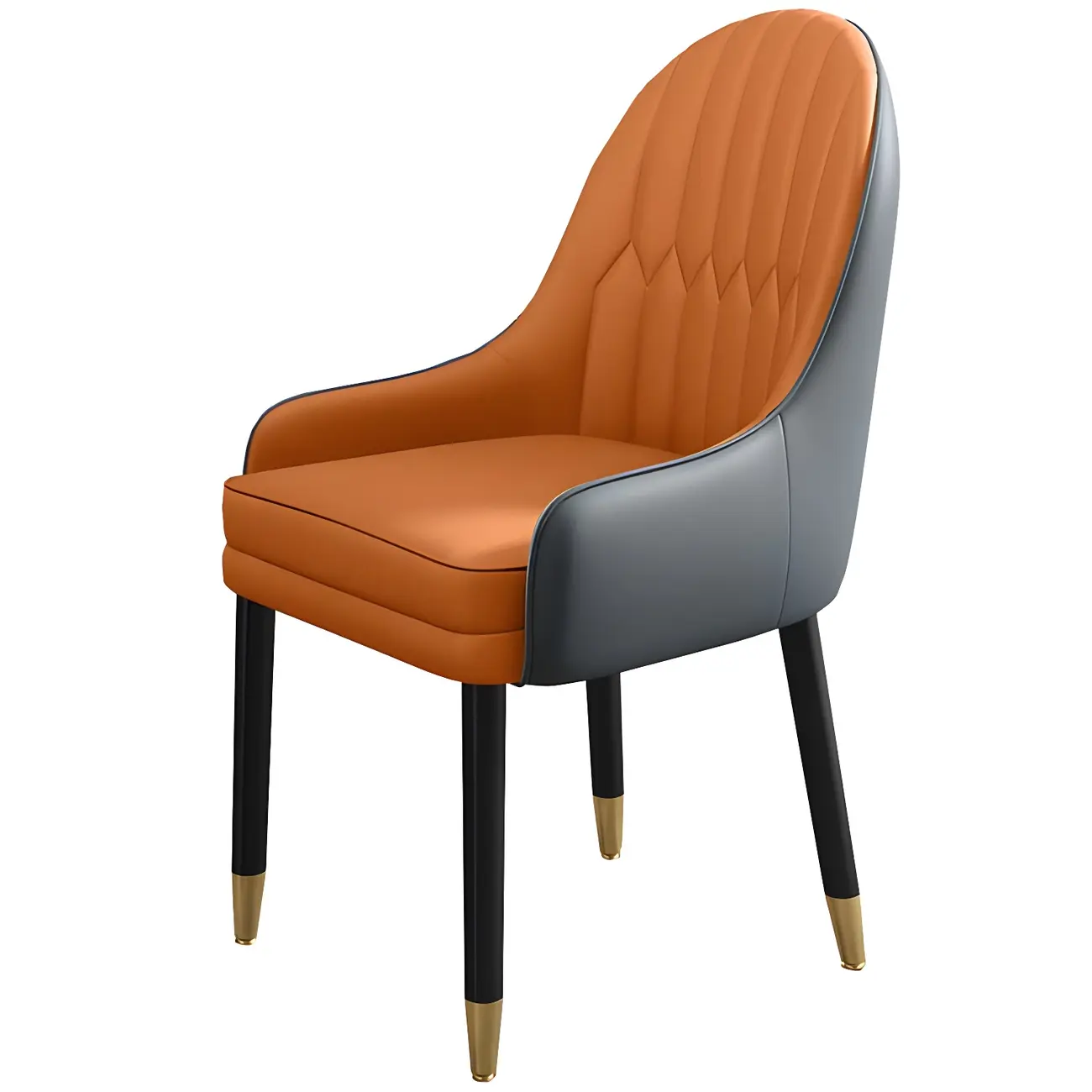 Modern Leather Upholstered Dining Chair with Arms