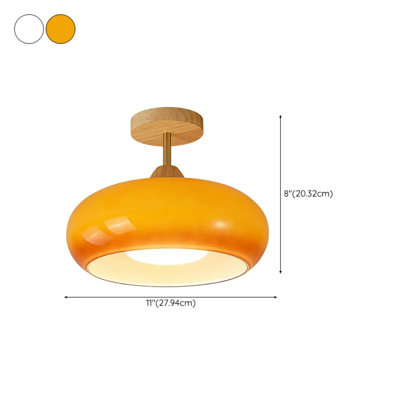 Modern Mini Semi Flush Mount Ceiling Light with Drum Shape