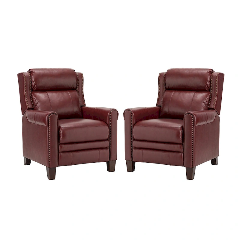 Felisa 32.48 Wide Genuine Leather Manual Recline Set of 2