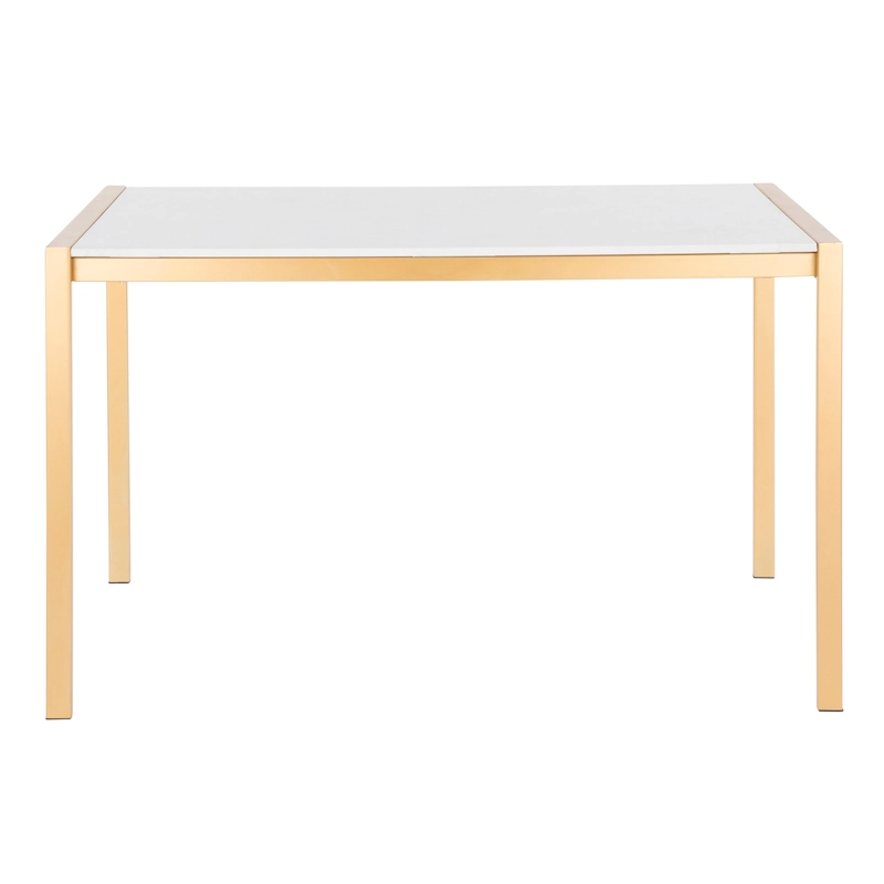 Fuji Contemporary-Glam Gold Dining Table - N/A