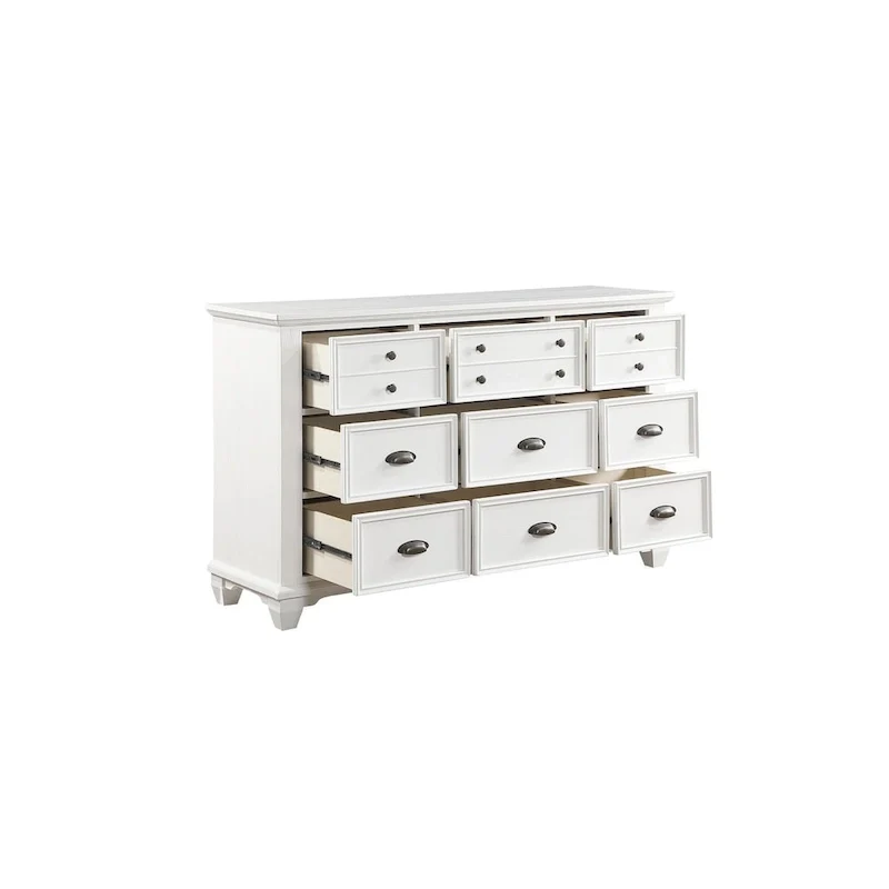 Leo 6 Piece White Modern Panel Bedroom Set