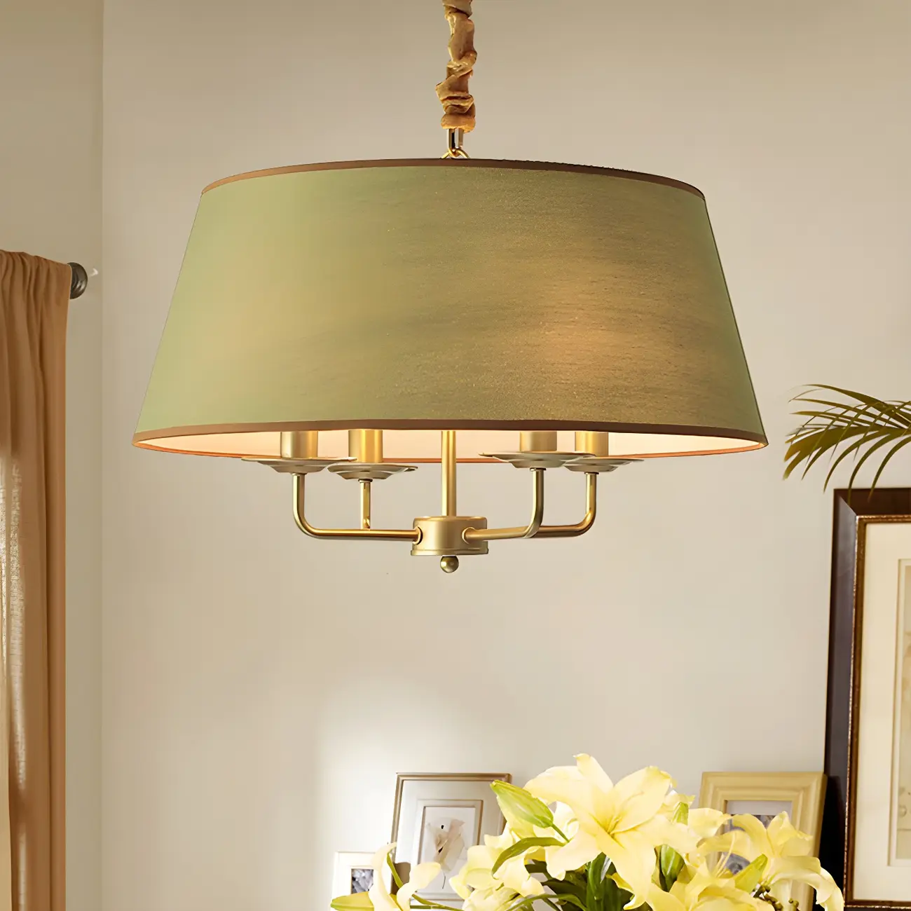 Gold Drum Metal Modern Chic Structure Chandelier