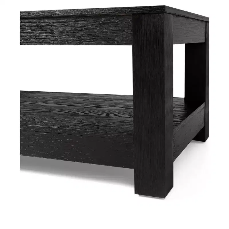 Multicolored Rectangular Wooden Coffee Table with Open Shelf