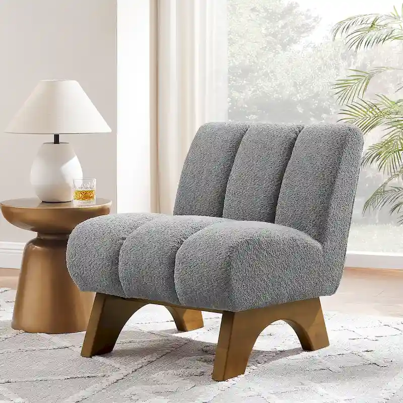 Art Leon Modern Wood and Fabric Accent Sofa Chair