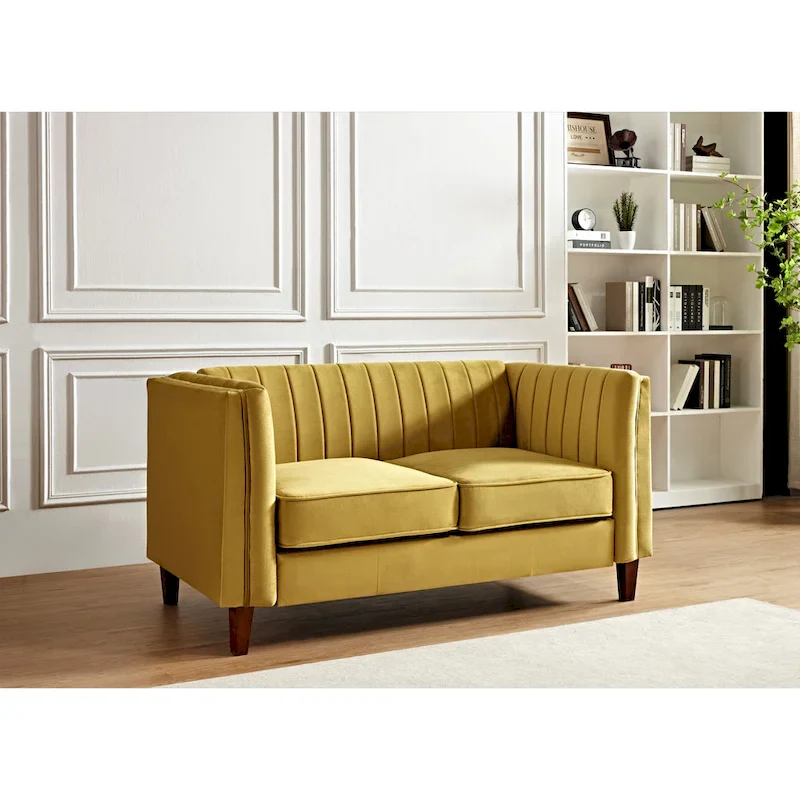 Line Tufted Square Design Loveseat