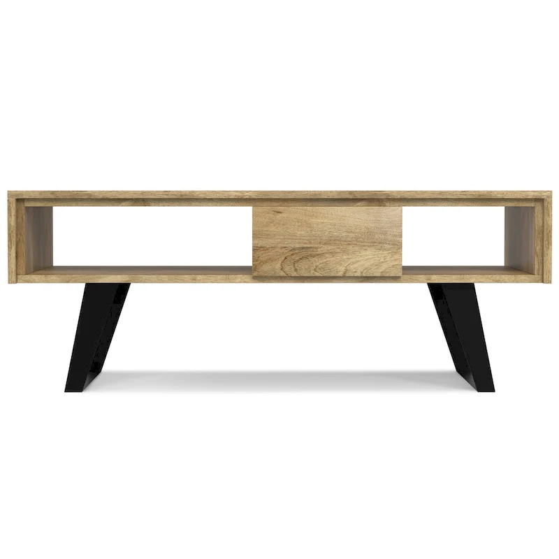 WYNDENHALL Mitchell SOLID WOOD & Metal 48 inch Wide Rectangle Modern Coffee Table - 48 W x 22 D x 18 H