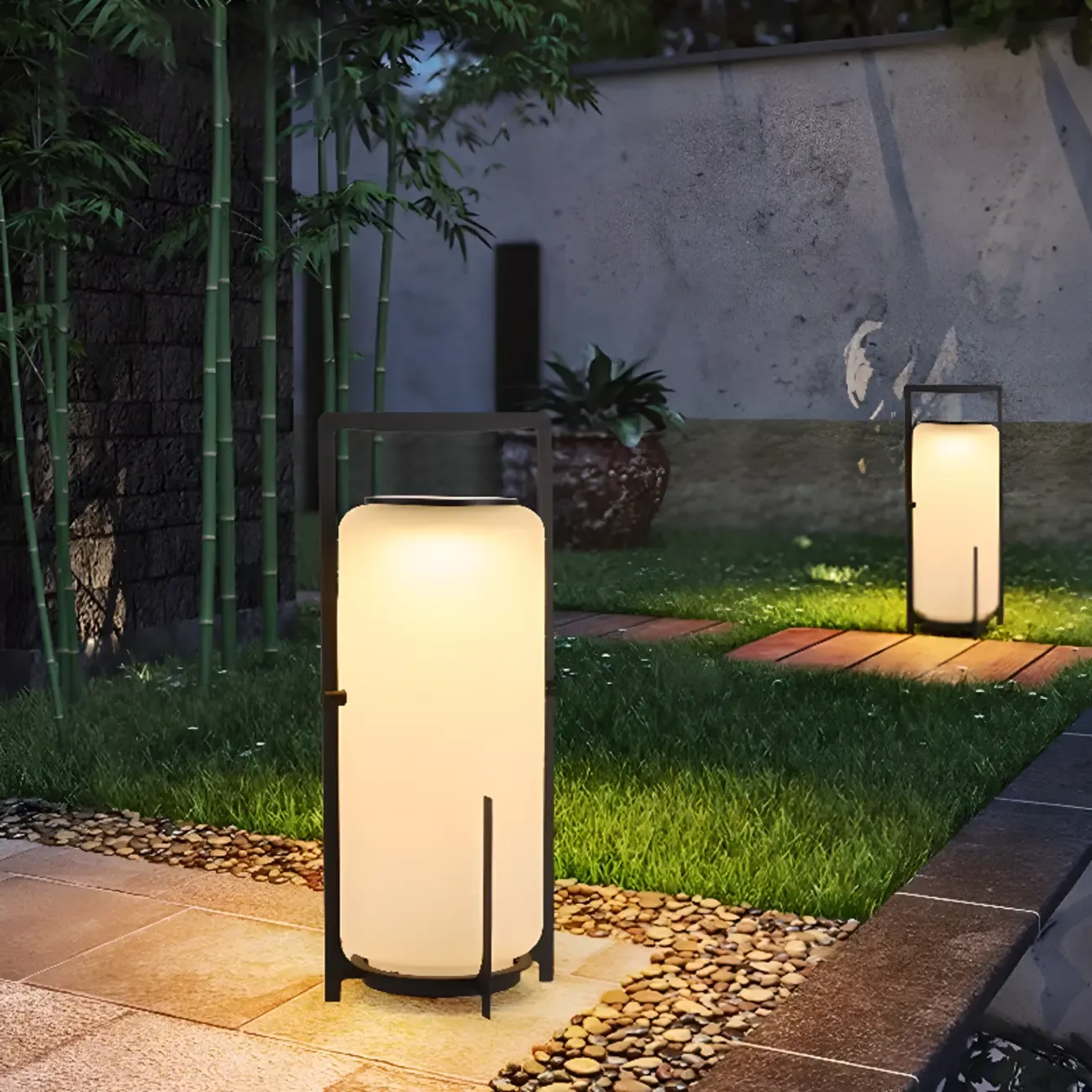 Modern Cylinder LED Outdoor Patio Table Lamp
