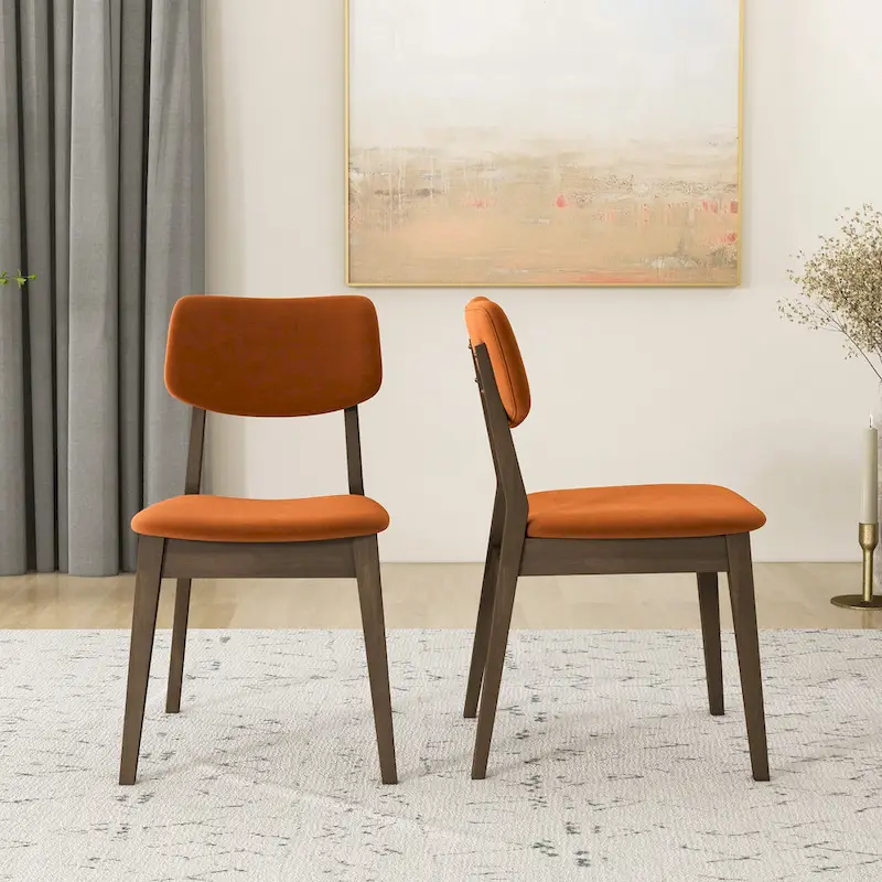 Abrival Mid-Century Velvet Dining Chair (Set of 2)