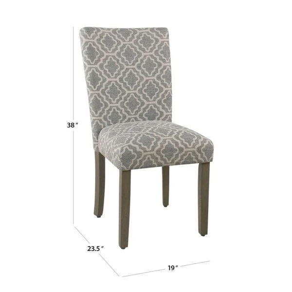 Ash Grey Geometric Dining Chair (Set of 2)