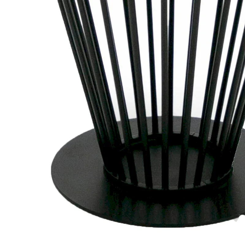 47 Inch Dining Table, Round Top, Modern Black Iron Metal Pedestal Base