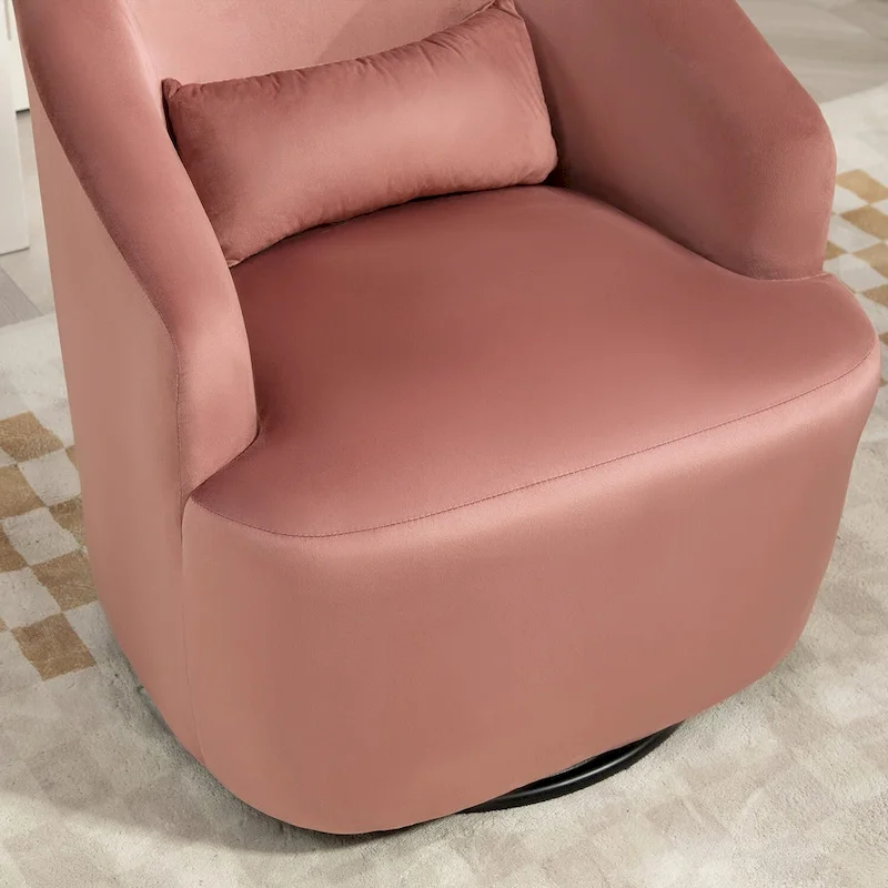 Modern Velvet Upholstered Swivel Accent Chair