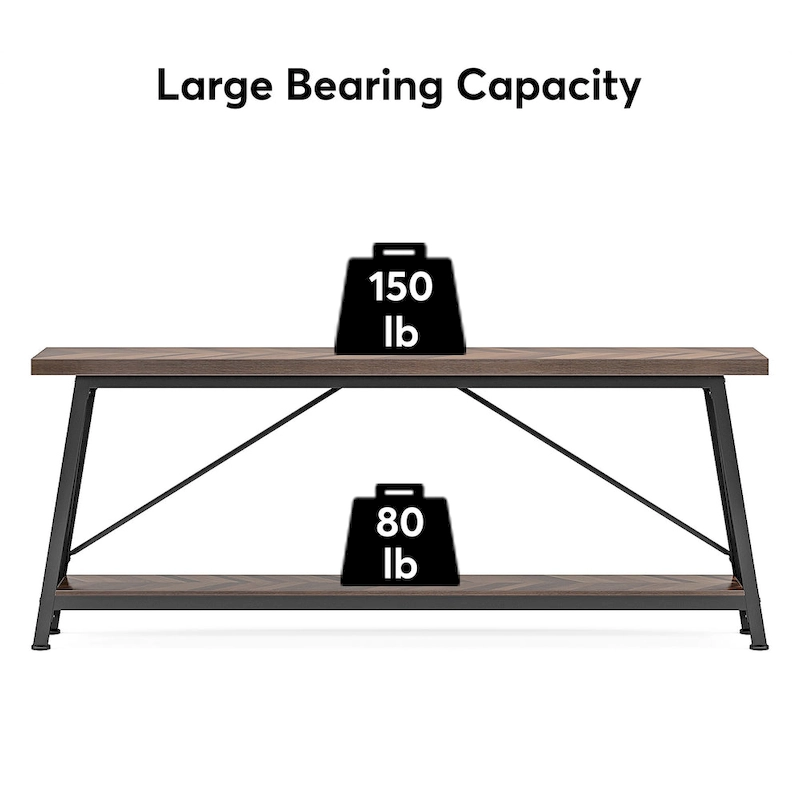70.9 Inch Extra Long Sofa Table, Industrial Entry Console Table