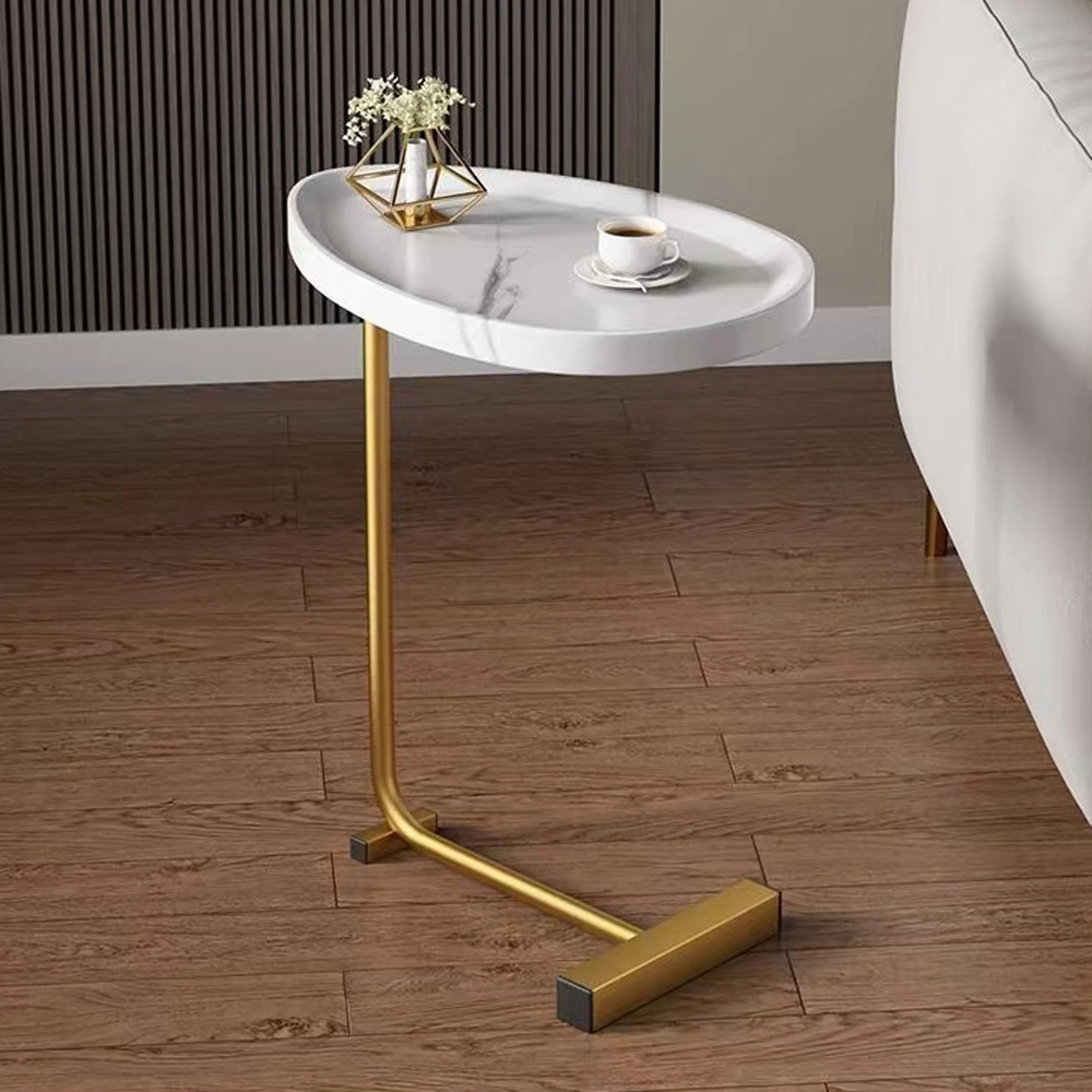 Walker Edison | Marble-Like Sofa Side Table