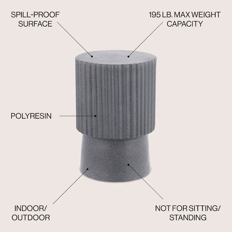 Kline 19  Modern Art Deco Tambour Accent Table , by JONATHAN Y