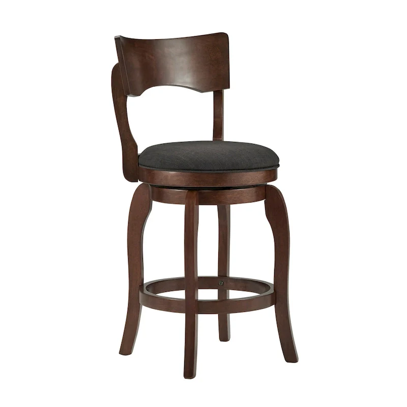 Lyla 24-inch Brown Counter Height Swivel Stool by iNSPIRE Q Classic