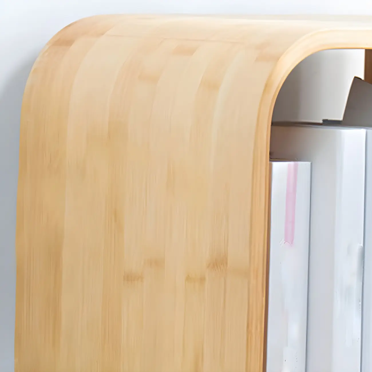 Geometric Natural Finish Bamboo Wood Vertical Bookcase