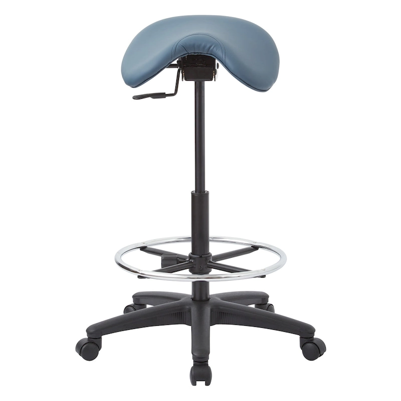 Backless Stool with Height-adjustable Saddle Seat