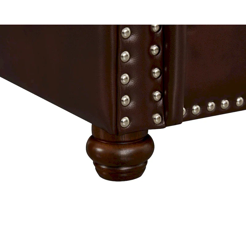 Living Room Sofa Loveseat Black Faux Leather