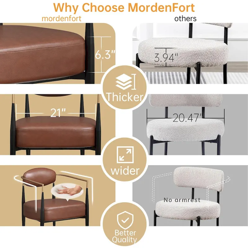 Mid-Century Armchair - Velvet/Faux Leather, Iron Frame, 24W x 30.5H, Single Seat, 330 lbs Capacity