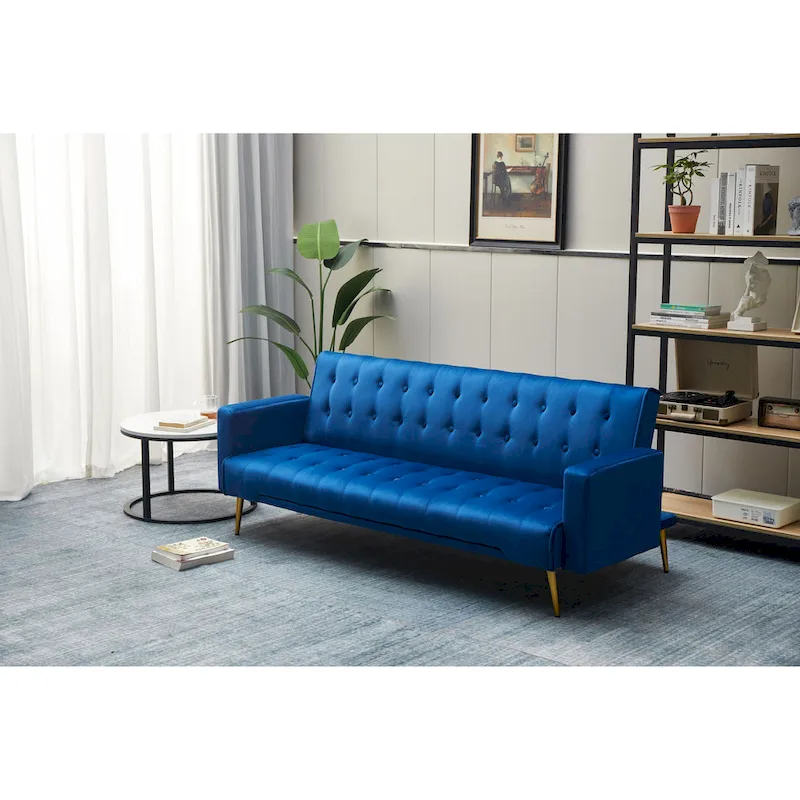 75 Wide Tufted Velvet Convertible Sleeper sofa