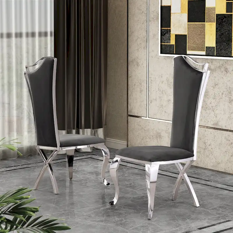 Best Quality Furniture Luxe Upholstered Dining Accent Chairs (Set of 2)