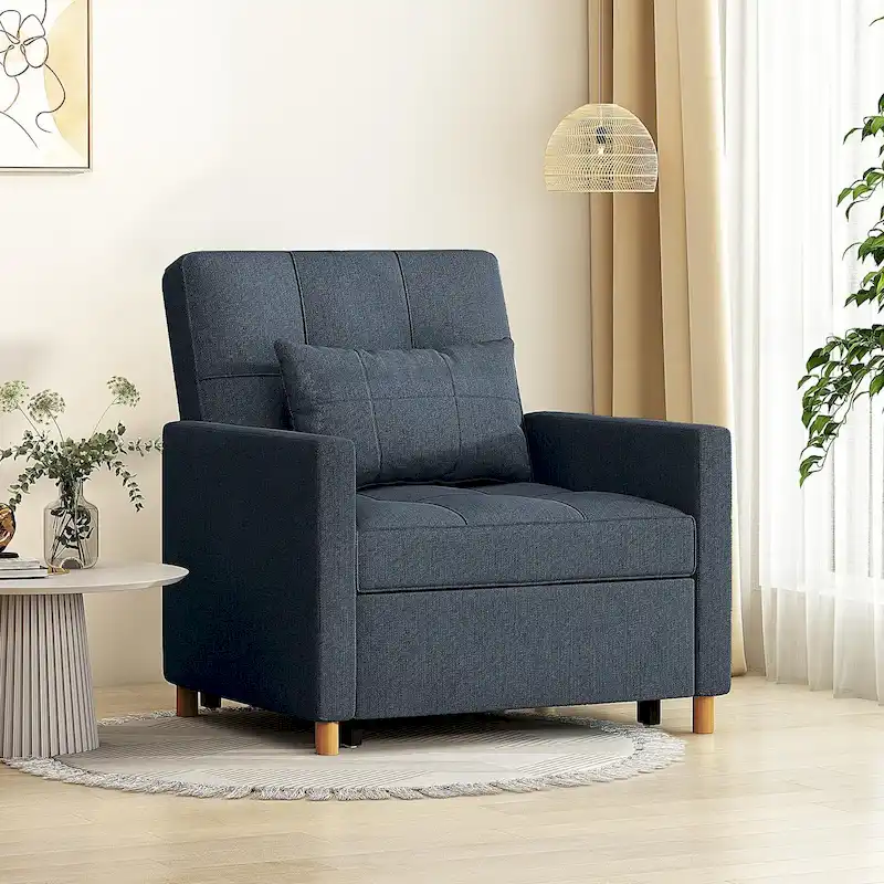 AECOJOY 3 in 1 Sleeper Sofa Chair w/ Pillow &Convertible Backrest