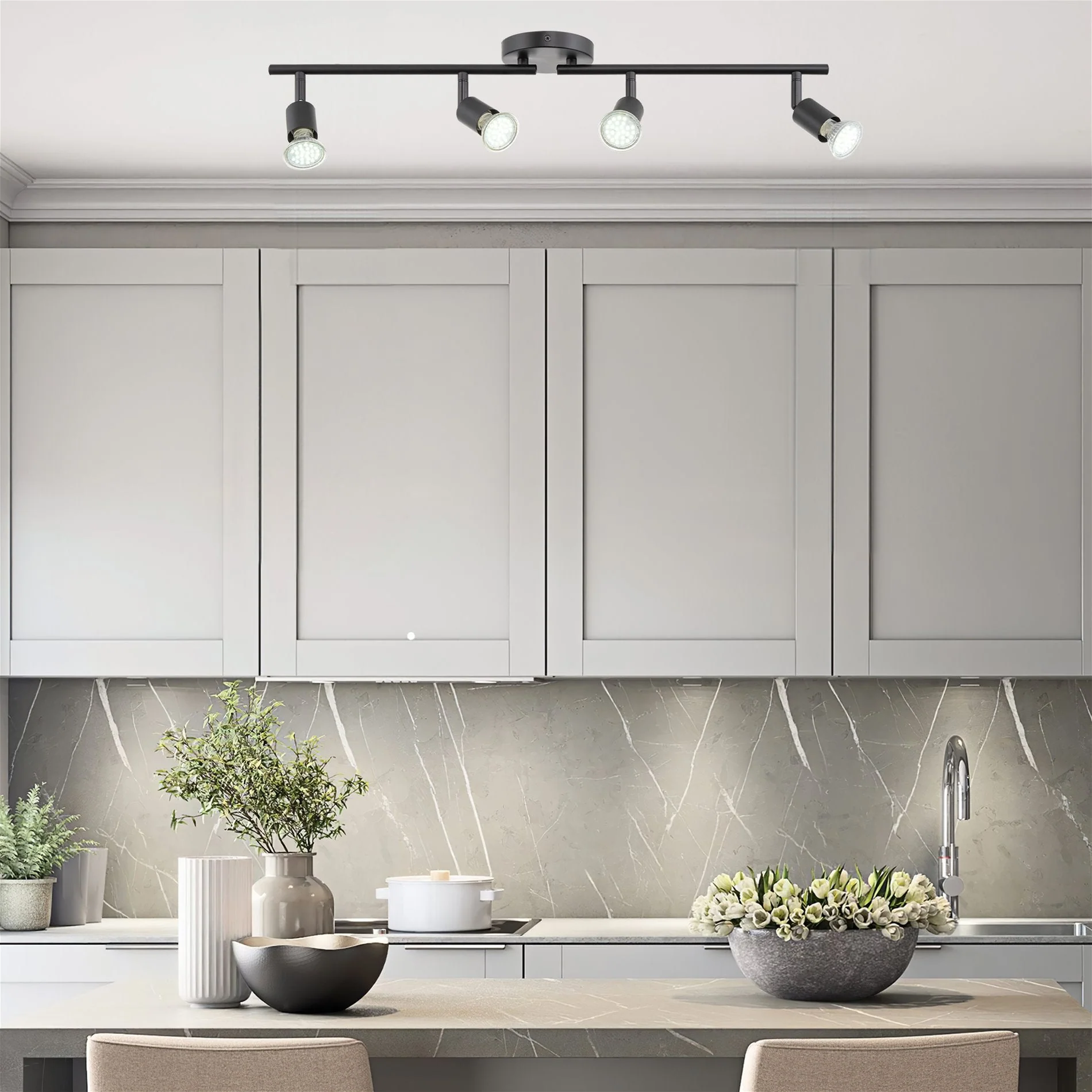 Langford 27 Modern 4-Light Directional Track Wall / Ceiling Light