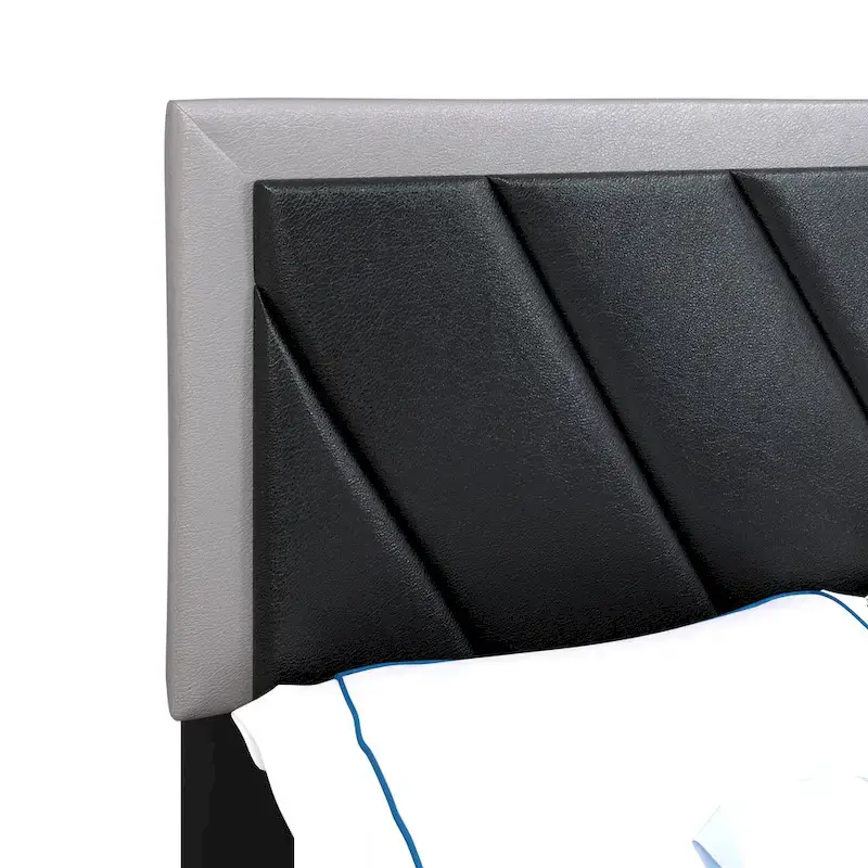 Boyd Sleep Savona Diagonal Upholstered Black and Gray Bed Frame