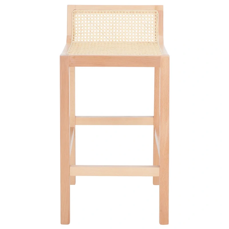 Natural Cane Low Back Counter Stool