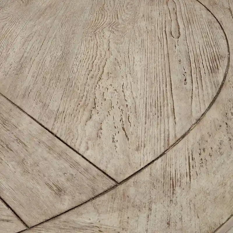 Benchwright Round Antique Grey Oak Dining Table by iNSPIRE Q Artisan