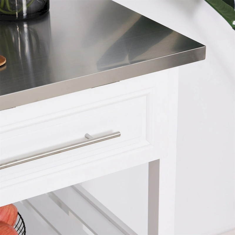 Kitchen Island with Stainless Steel Top