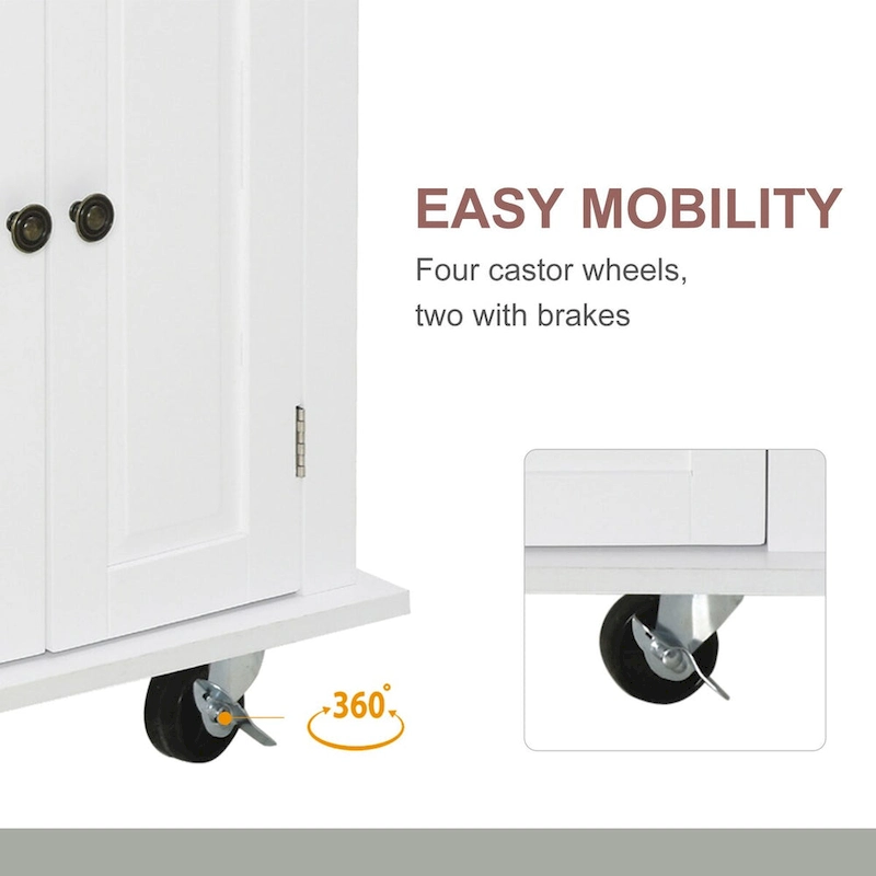 2024 NEW Modern Rolling Kitchen Island Cart with Spice Rack