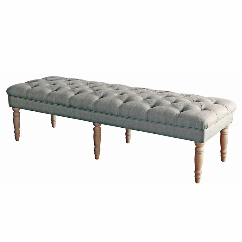 The Gray Barn Blasted Rock Grey Tufted Bench