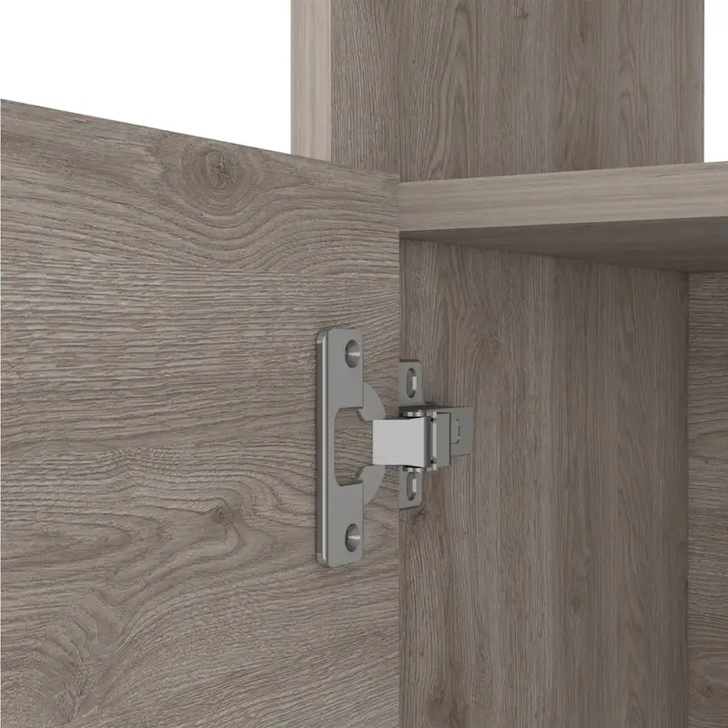 FM Furniture Bristol Nightstand with Cabinet and Open Shelf