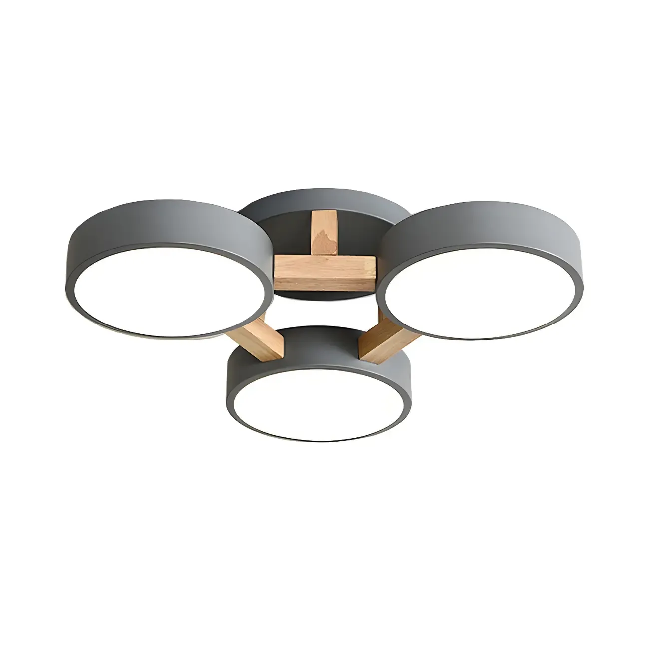 Green Drum Shade Semi Flush Ceiling Light 3-Gear Dimming