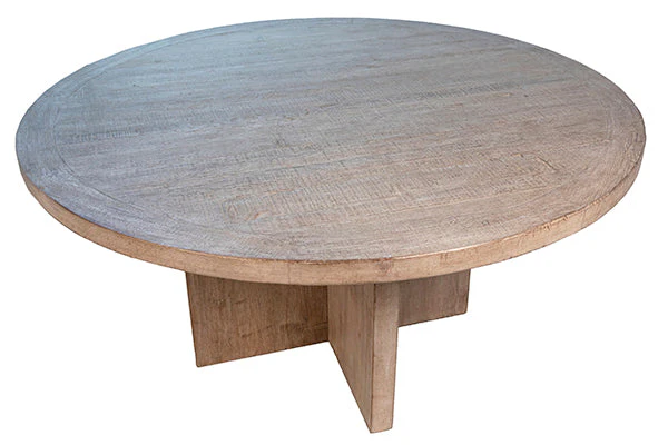 Haley White Wash Round Dining Table