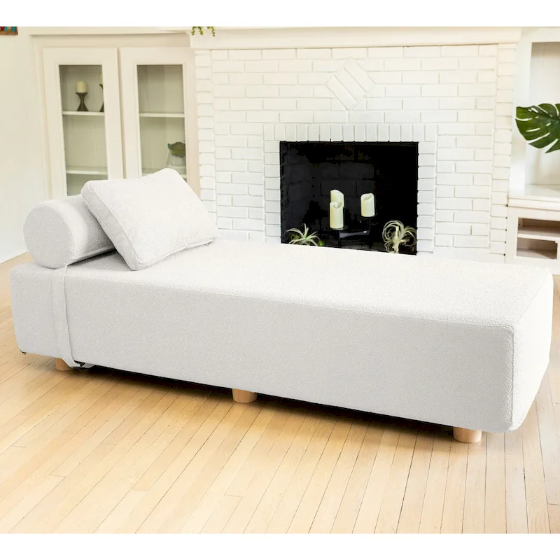 Jaxx Alvy Indoor Lounger / Daybed - Luxurious Lounger with Maple Feet, Boucle