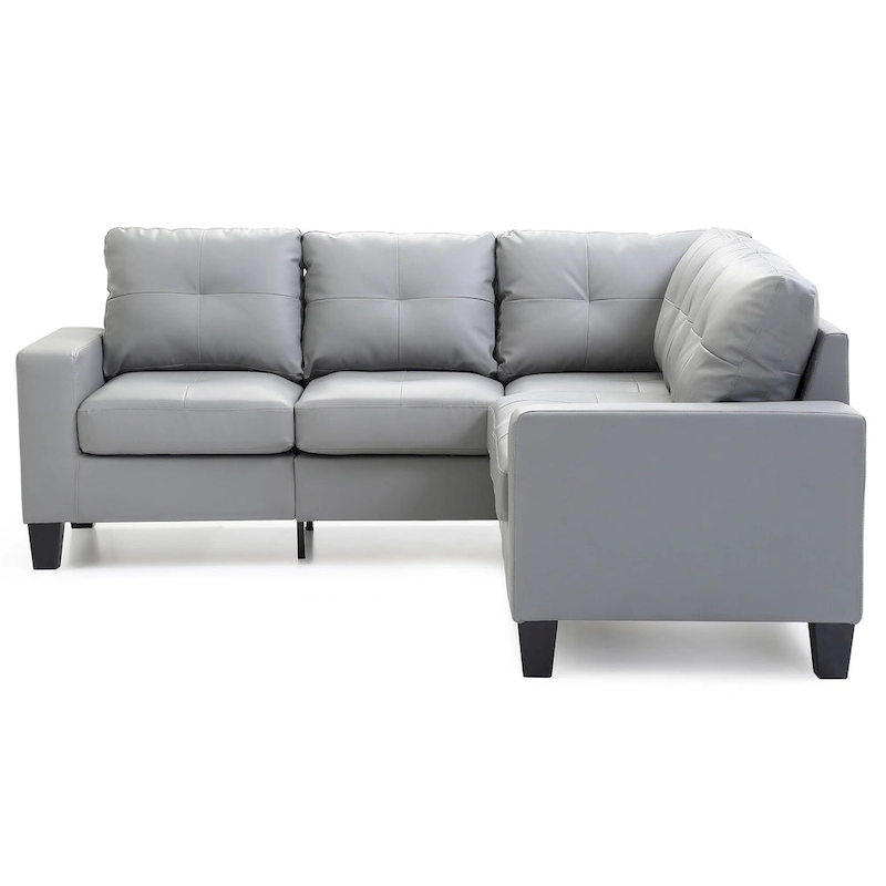 Newbury 82 in. W 2-piece Faux Leather L Shape Sectional Sofa - 32L x 82W x 35H
