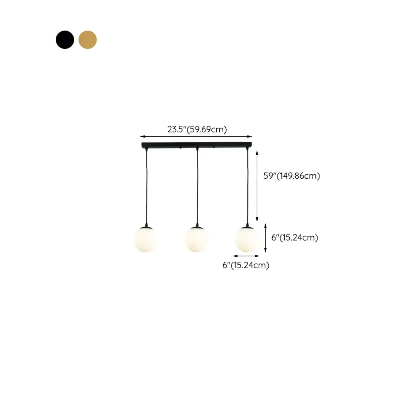 3 Lights Modern Glass Globe Island Pendant Light