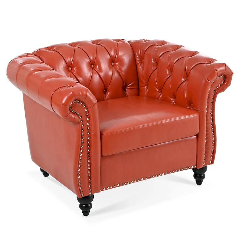 Christopher Knight Home- Winston PU Leather Chesterfield Club Chair
