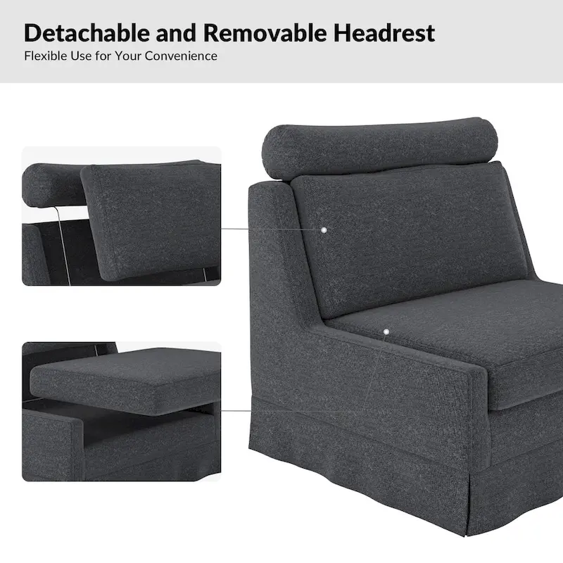 Anne 45 W Modern Slipcovered Chair with Ottoman by HULALA HOME