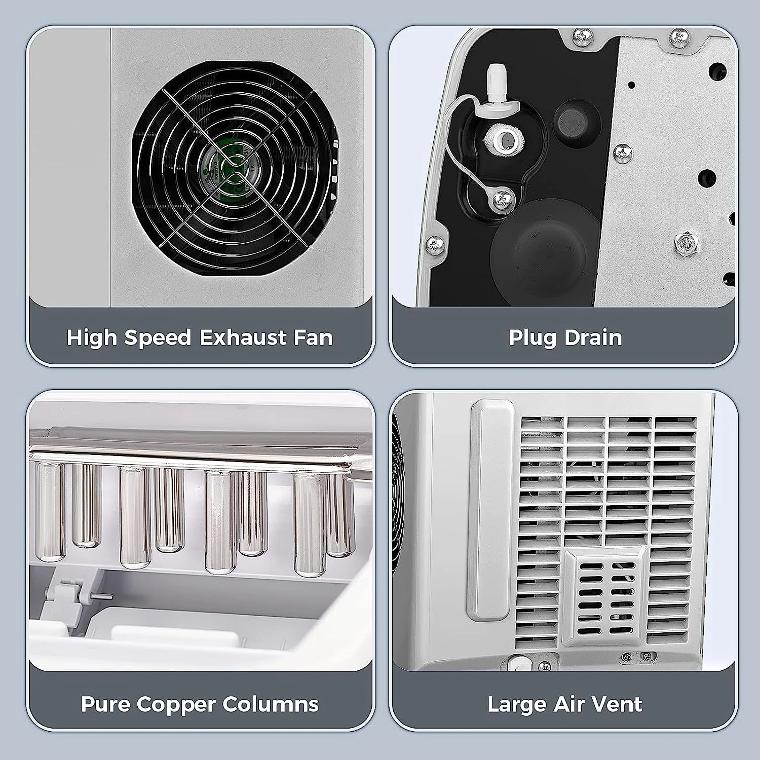 Countertop Ice Maker Machine, Ice Cube Ready in 6-8 Mins with Ice Scoop and Basket