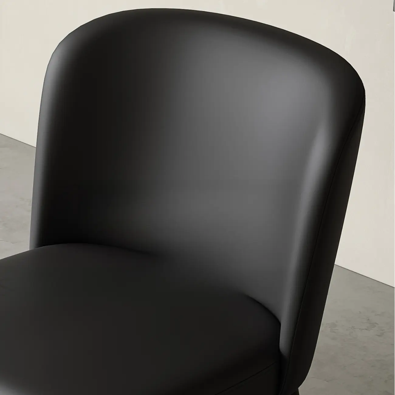 Modern Armless Leather Dining Chair with Black Alloy Legs