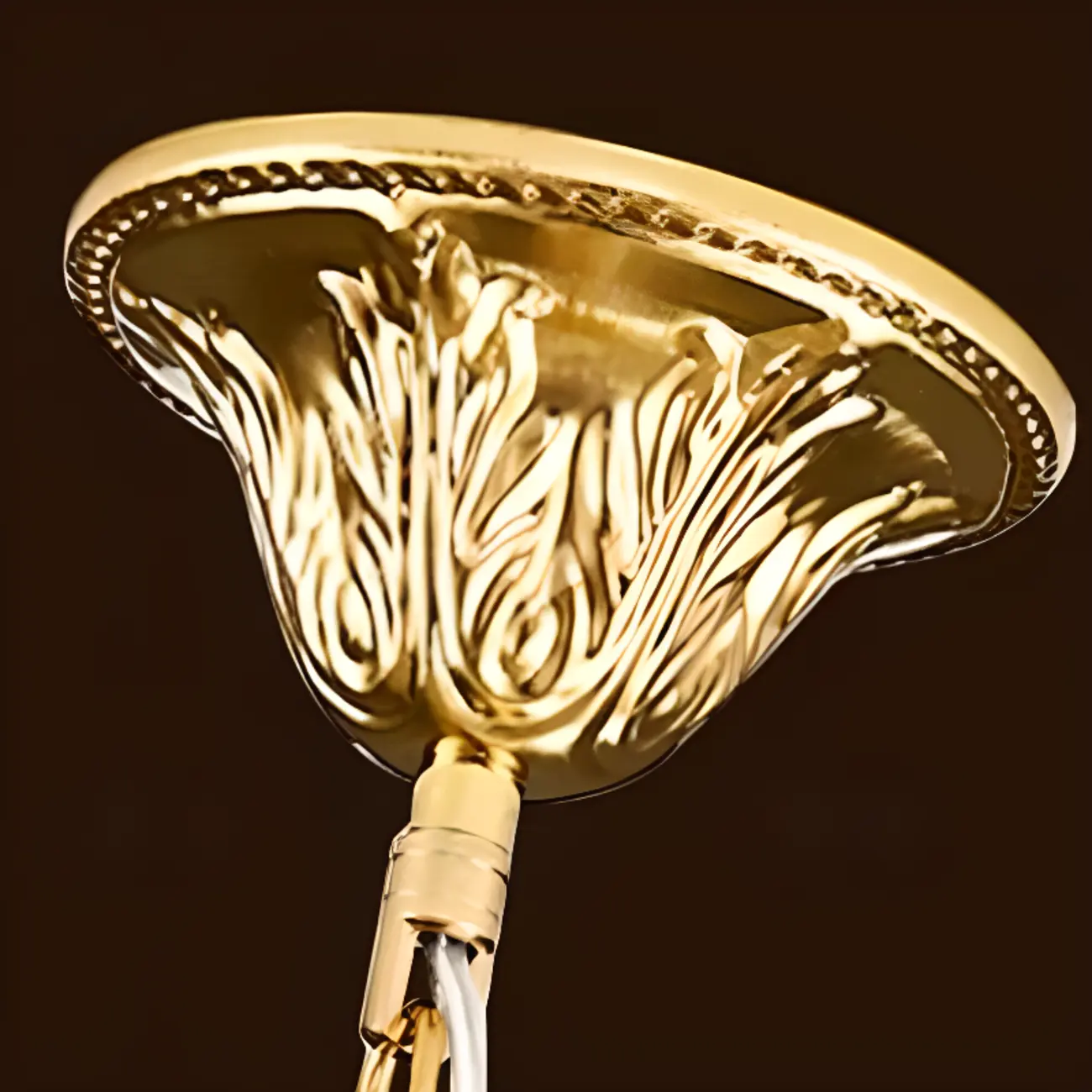 Luxurious Gold Crystal Leaf Round Pendant Chandelier