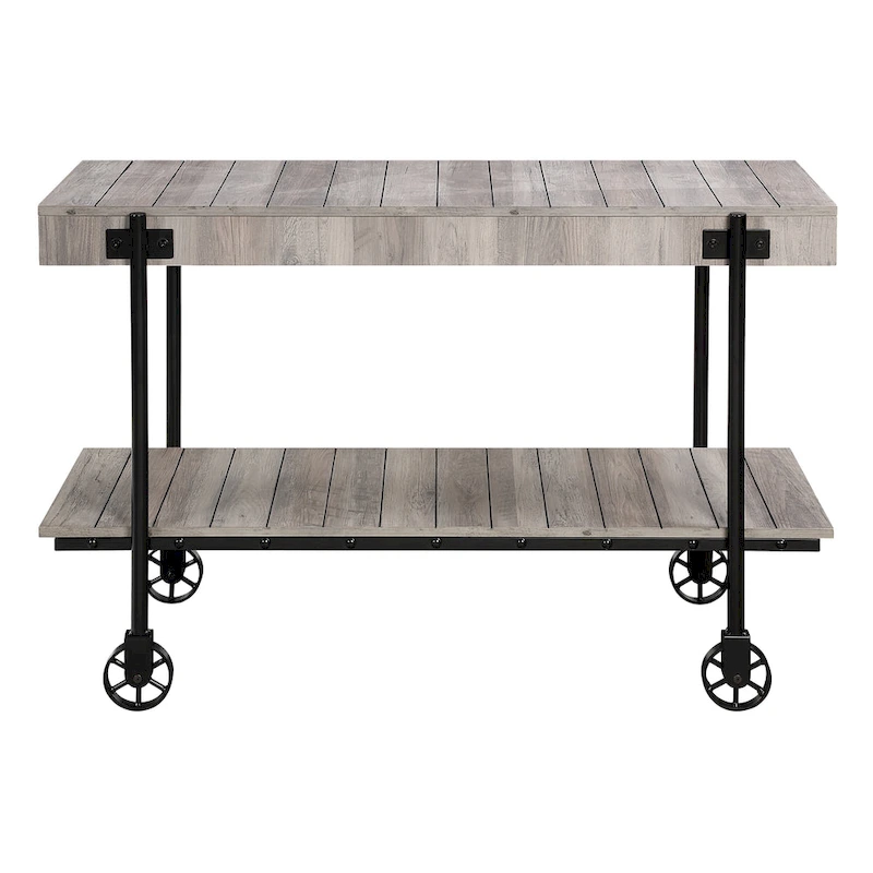 Hyssop Farmhouse 47-inch Metal 1-Shelf Console Table by Furniture of America