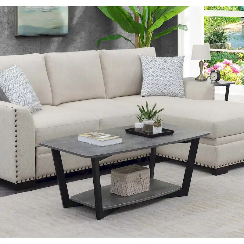 Convenience Concepts Graystone Coffee Table with Shelf