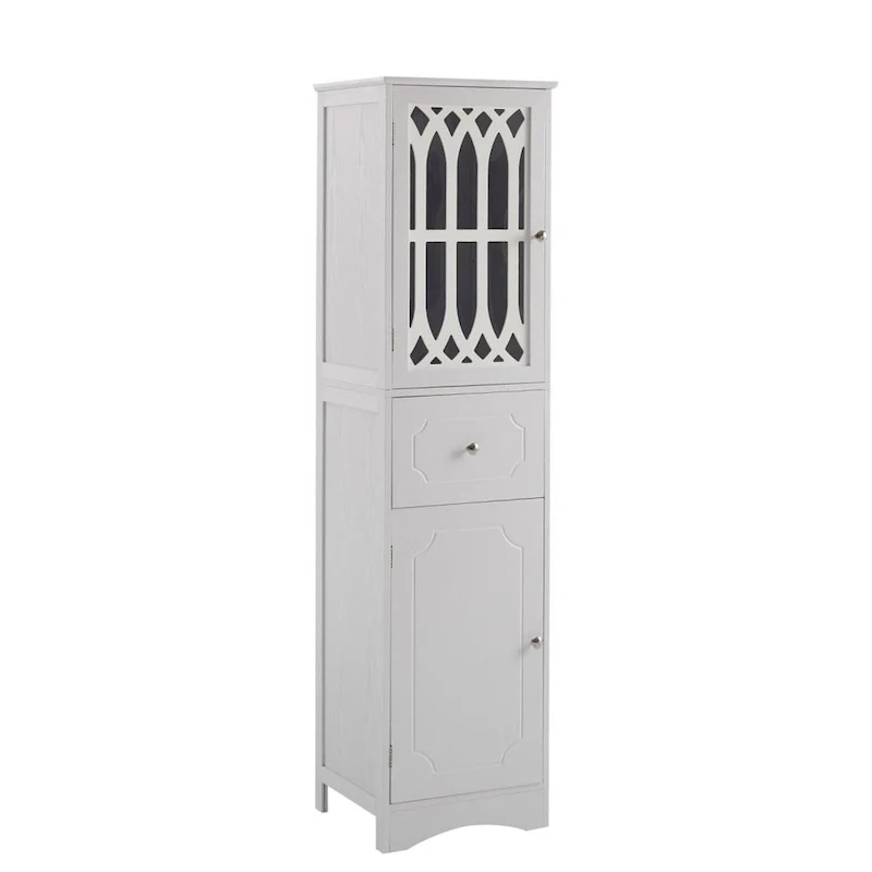 Tall Bathroom Cabinet, Freestanding Storage Cabinet with Drawer and Doors