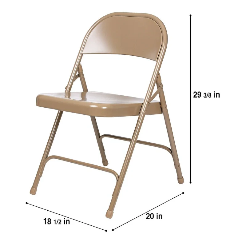 Bernadine Collection Metal Round-Backed Folding Chair, Pack of 4