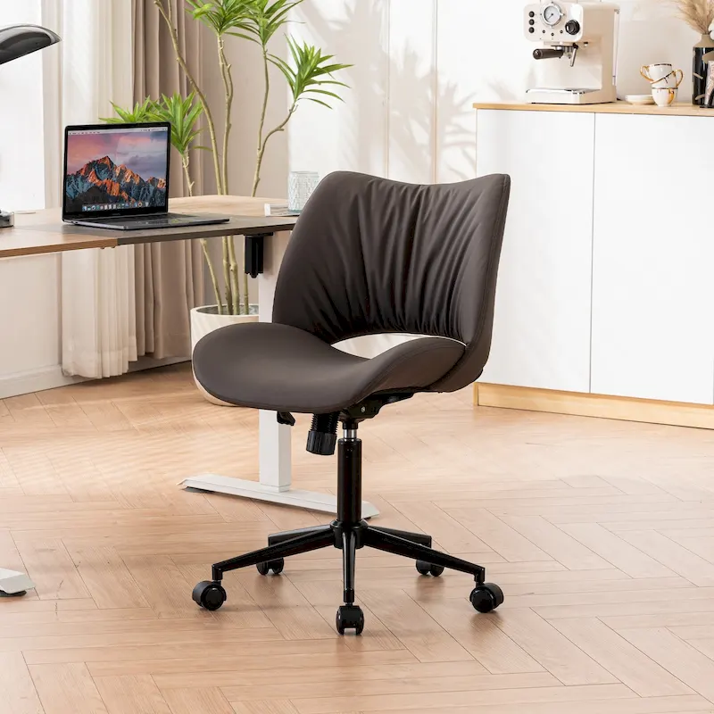 Swivel Armless Ergonomic Office Chair with Wheels